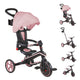 Сгъваема детска триколка 4 в 1 Globber - наситено пастелно розово