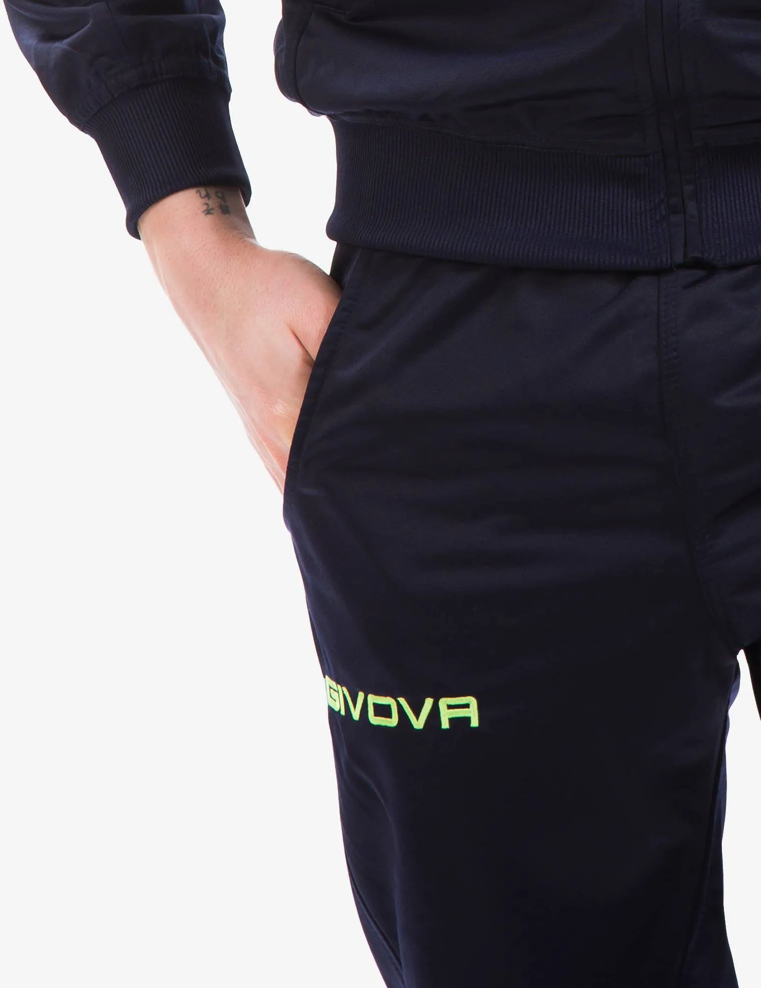 Sportset Givova Visa Marineblau-Amarillo Fluo Blau
