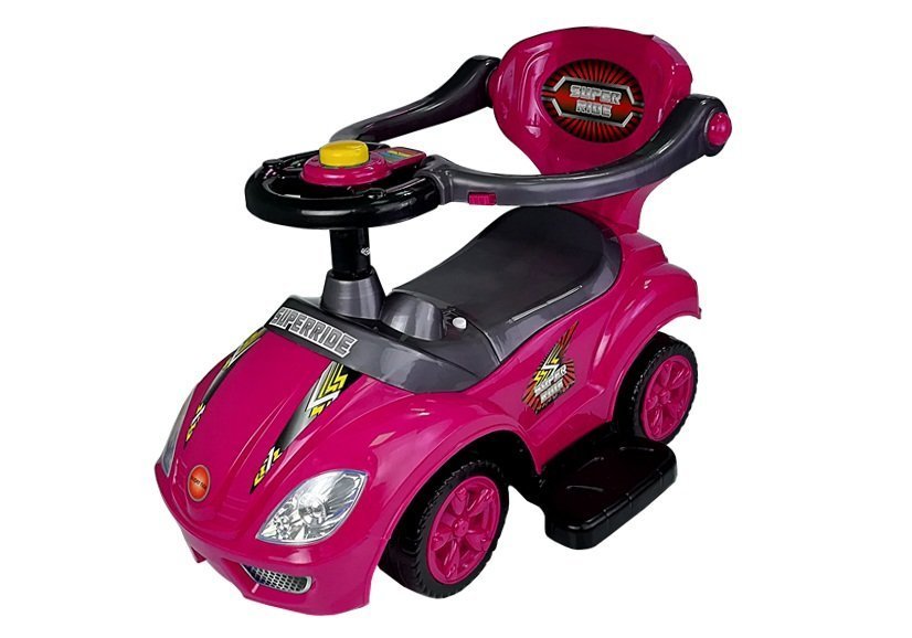 Toddlers Ride On Push Along With Parent Handle Mega Car 3in1 Pink