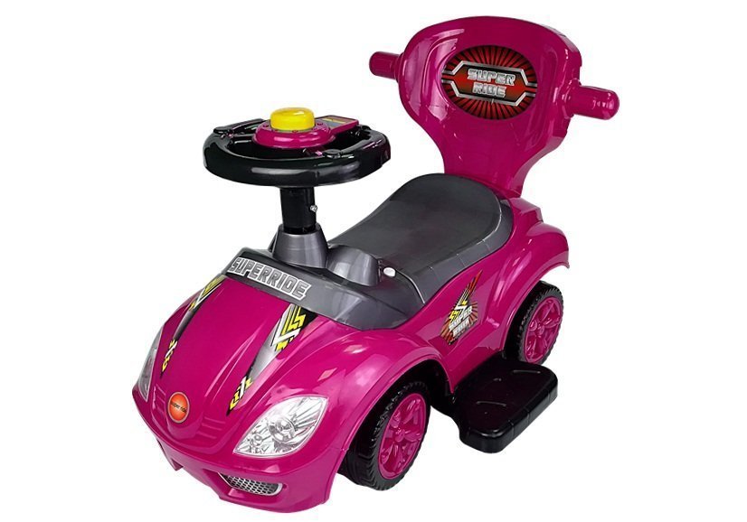 Toddlers Ride On Push Along With Parent Handle Mega Car 3in1 Pink