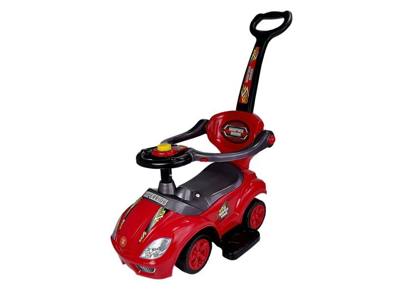 Toddlers Ride On Push Along With Parent Handle Mega Car 3in1 Red