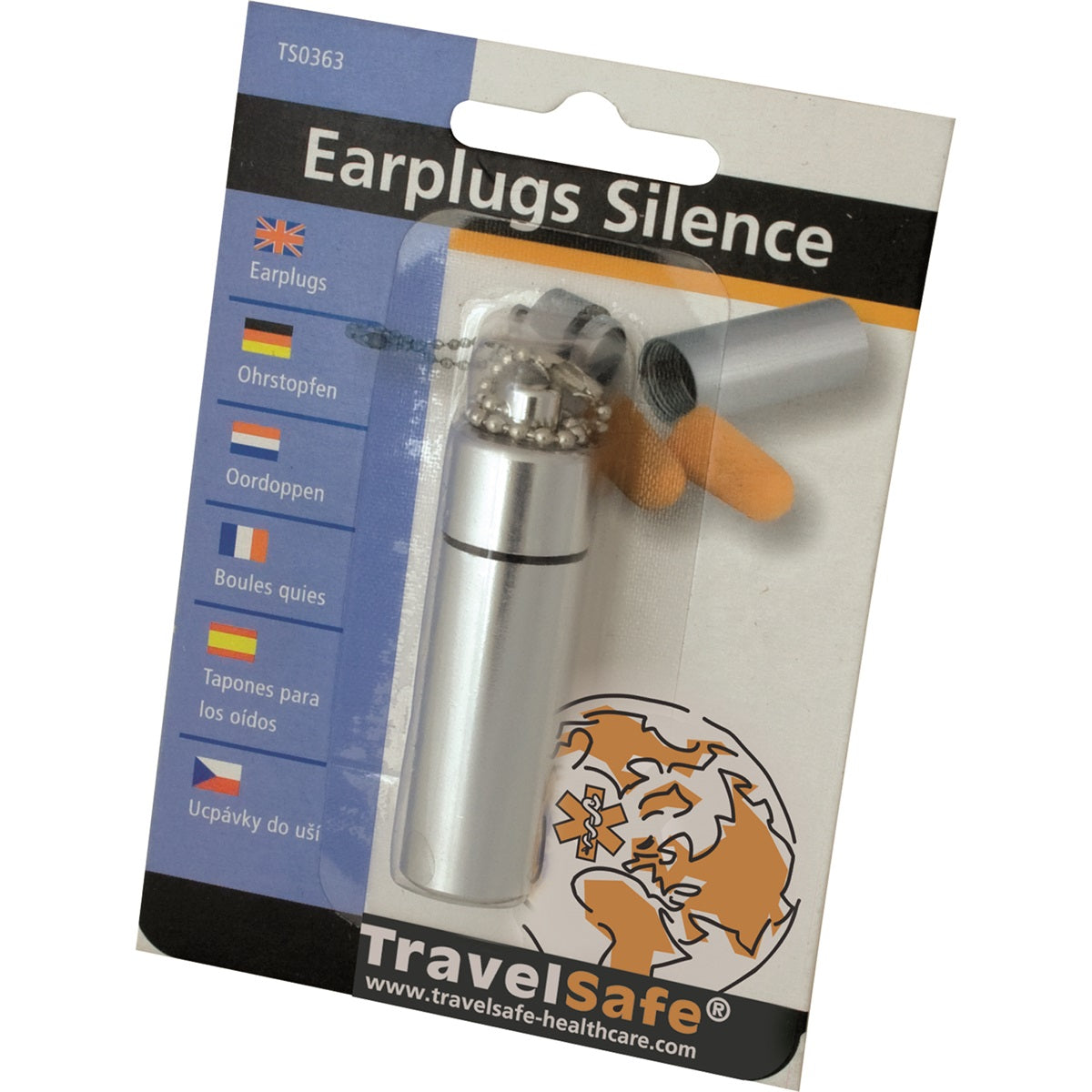 Tapones para los oídos Travelsafe Silence empaquetados en un estuche de almacenamiento de lujo