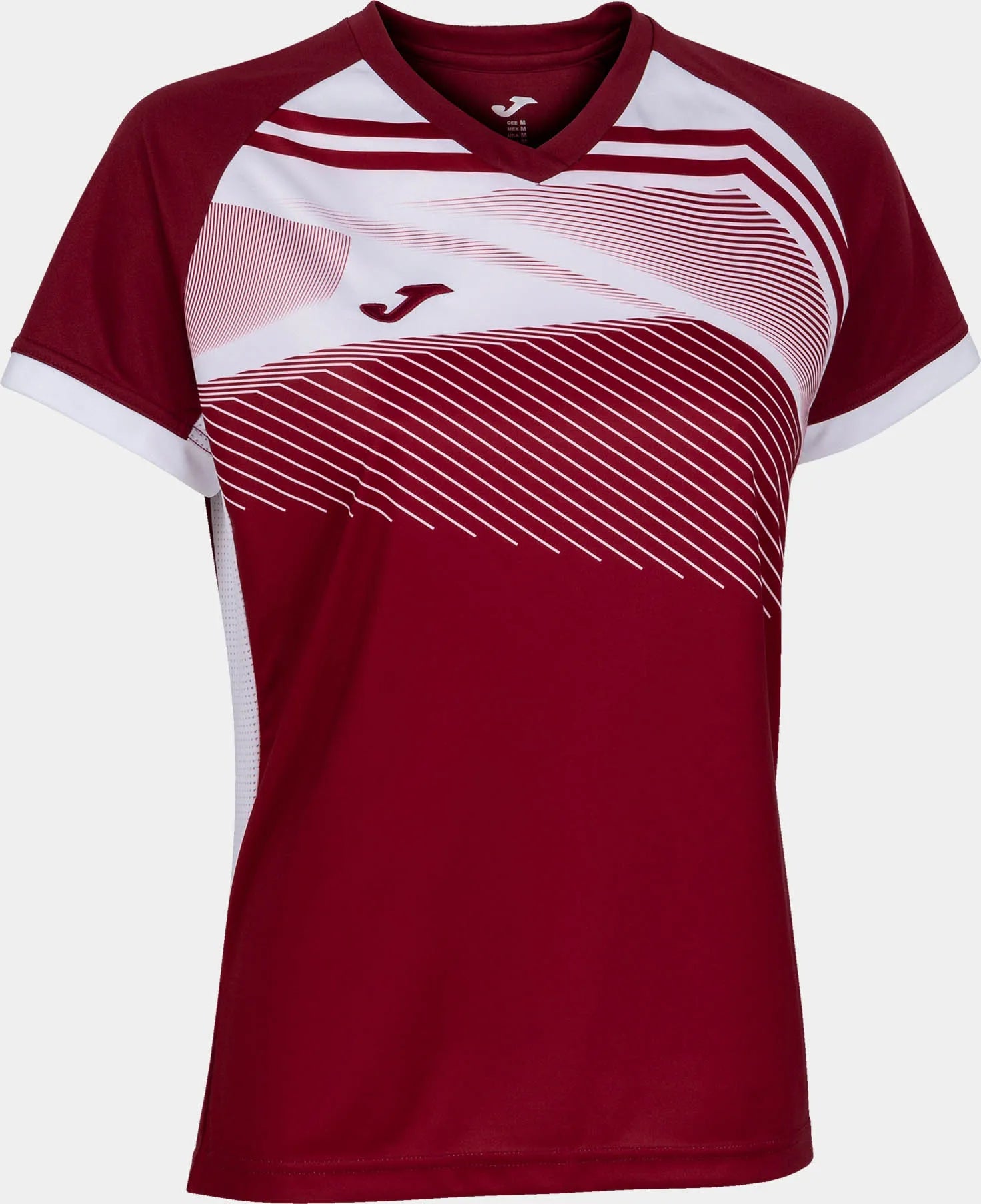 Camiseta feminina joma supernova ii bordô-branca xs