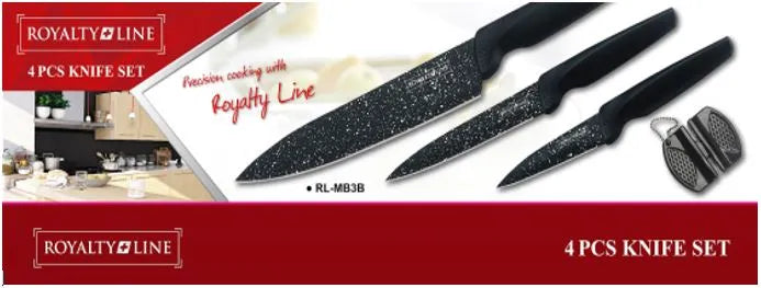 Knife Set 3+1 Royalty Line Black