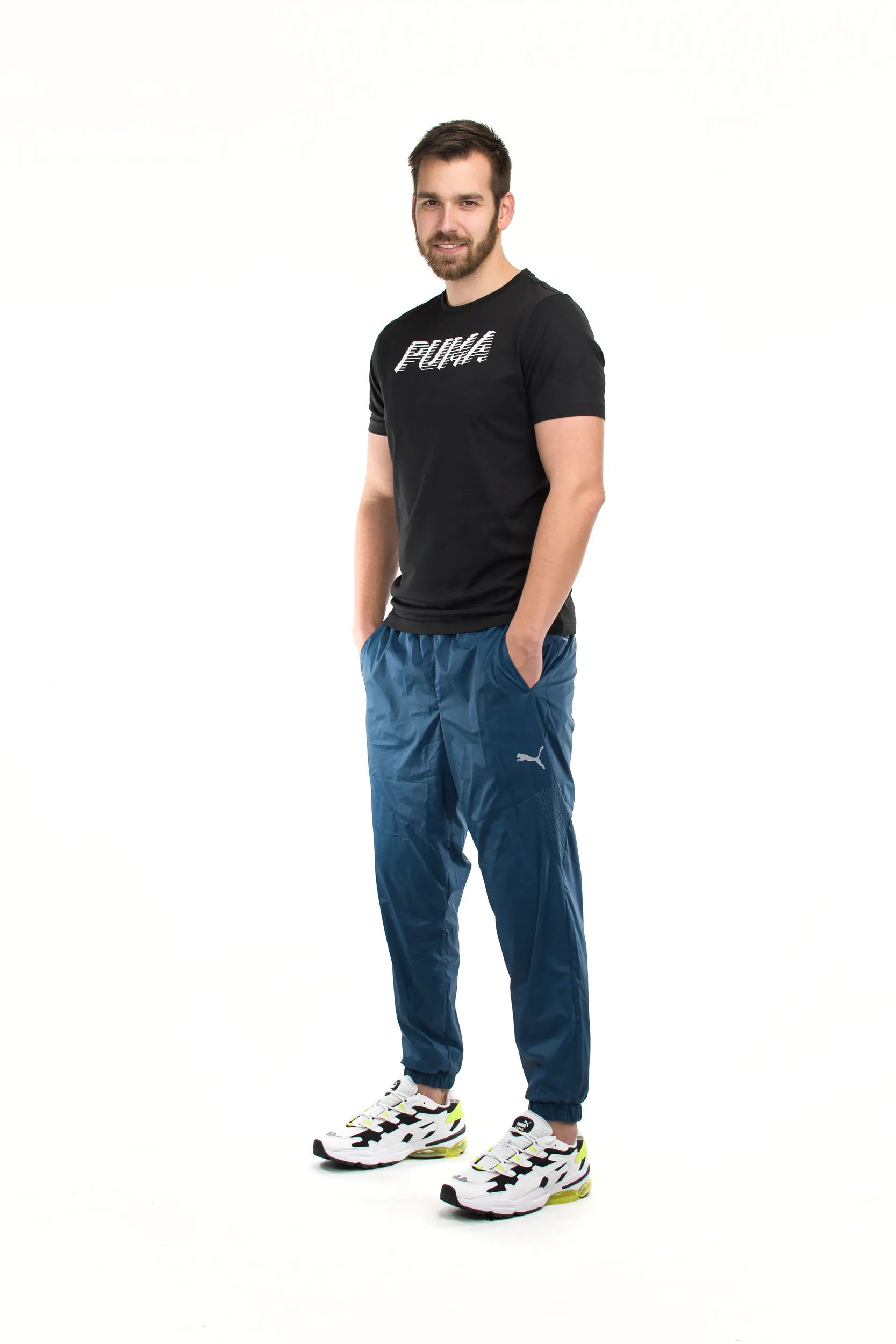 Herenbroek puma reactief geweven broek blauw s