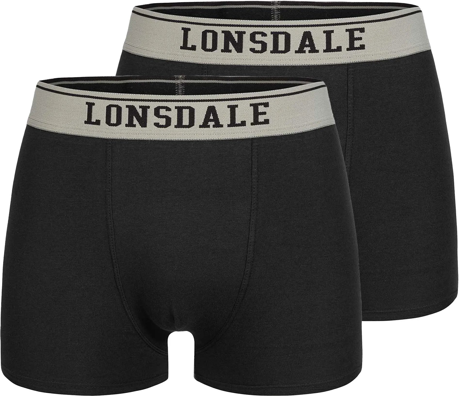 Lonsdale Oxfordshire 2-pack herreboksere sort