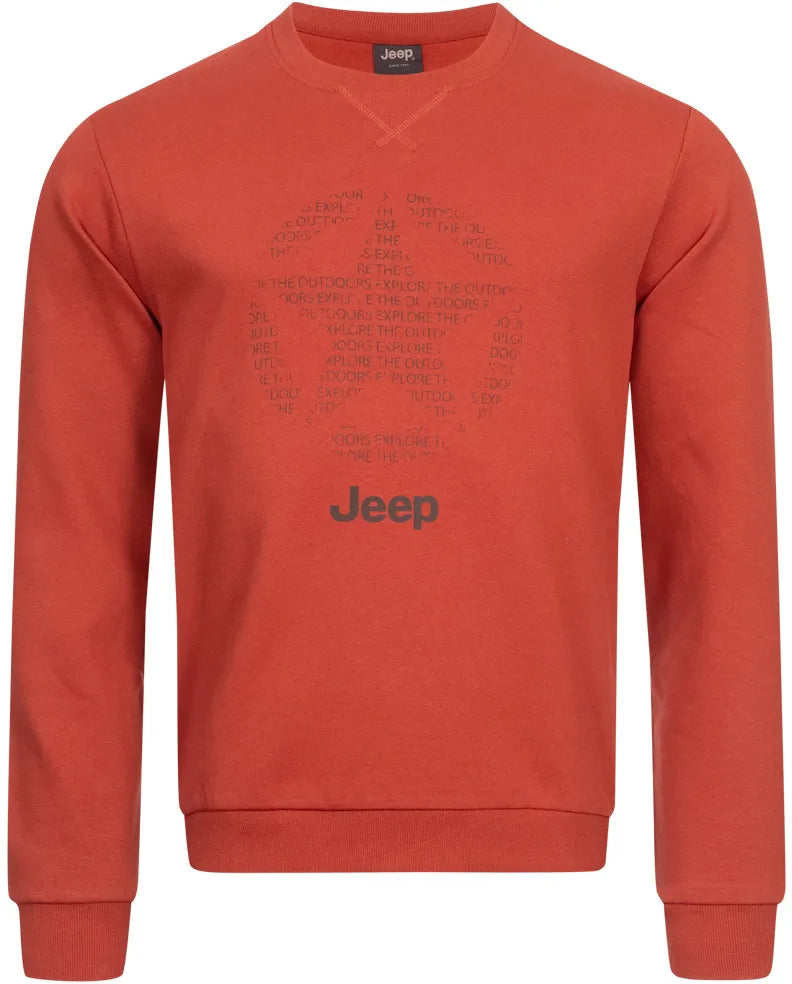 Мъжки суитшърт Jeep с кръгло деколте, звезда, изцяло оранжев