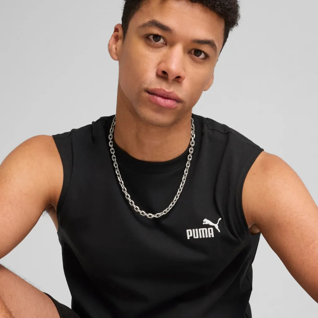 T-shirt sans manches Puma Ess No. 1 Logo pour hommes, noir