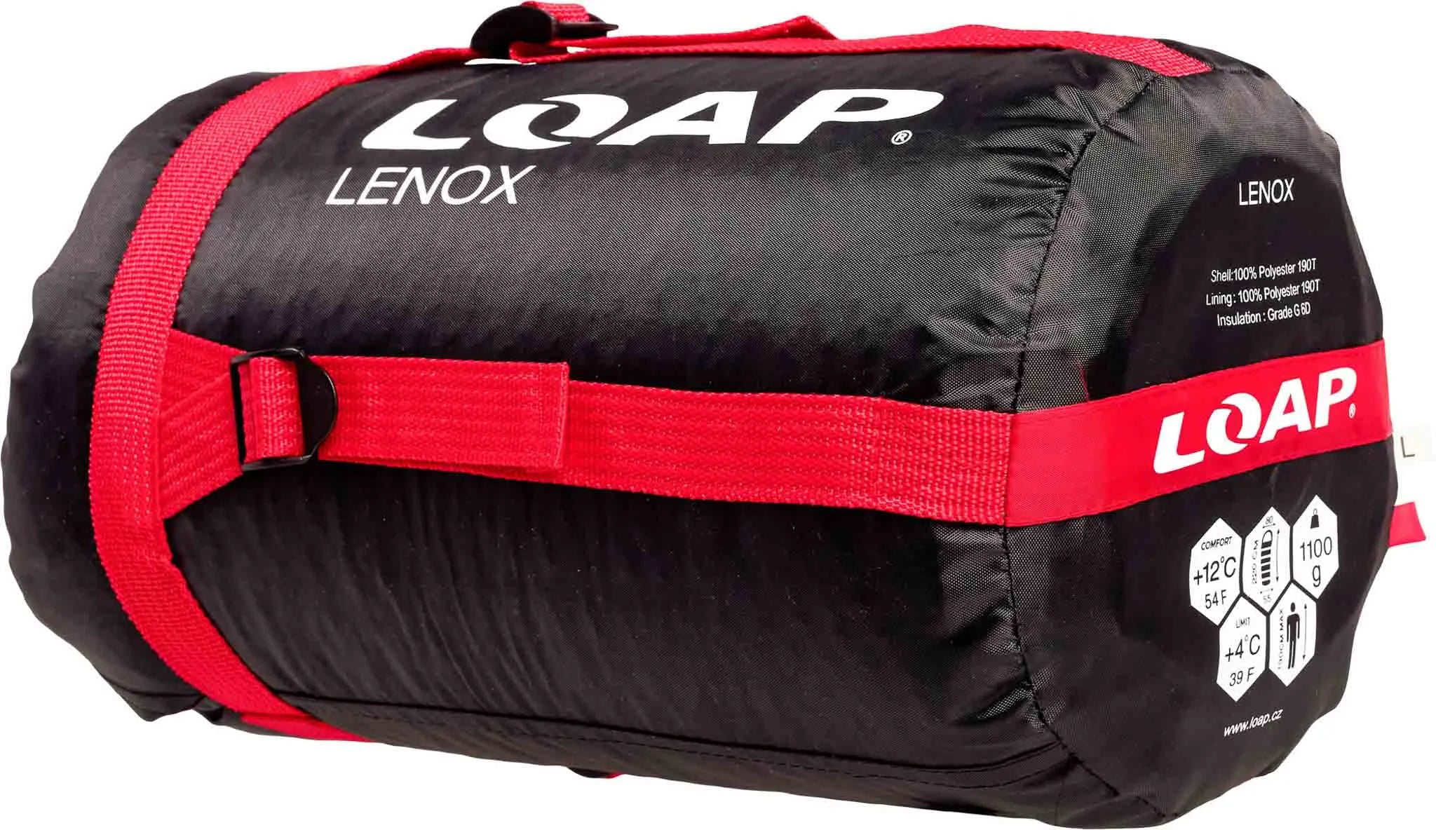 Mála codlata mummy lúb lenox zipper blk-dearg dubh l-chlé