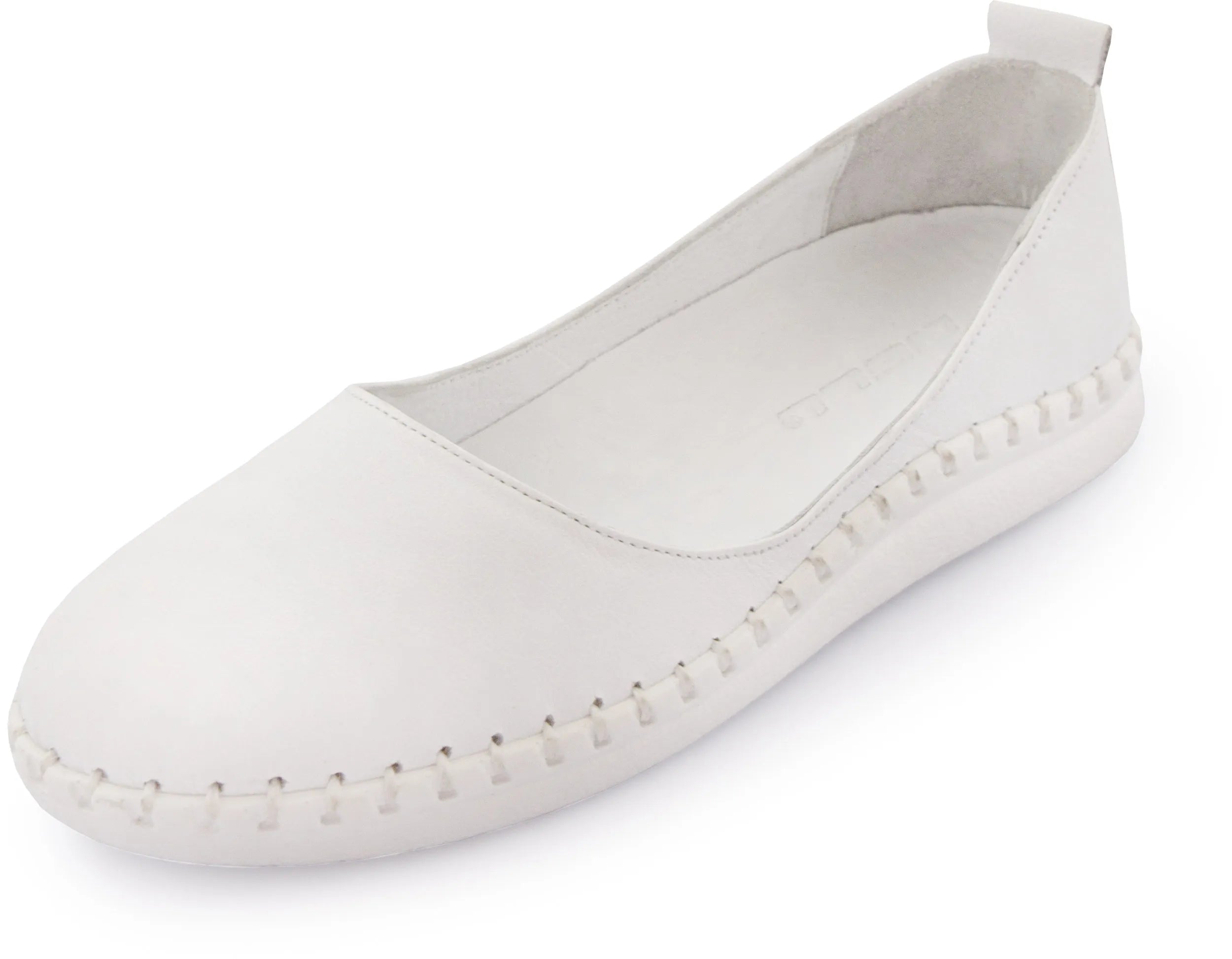 Damen-Ballerinas aus Leder Nell Weiß Weiß