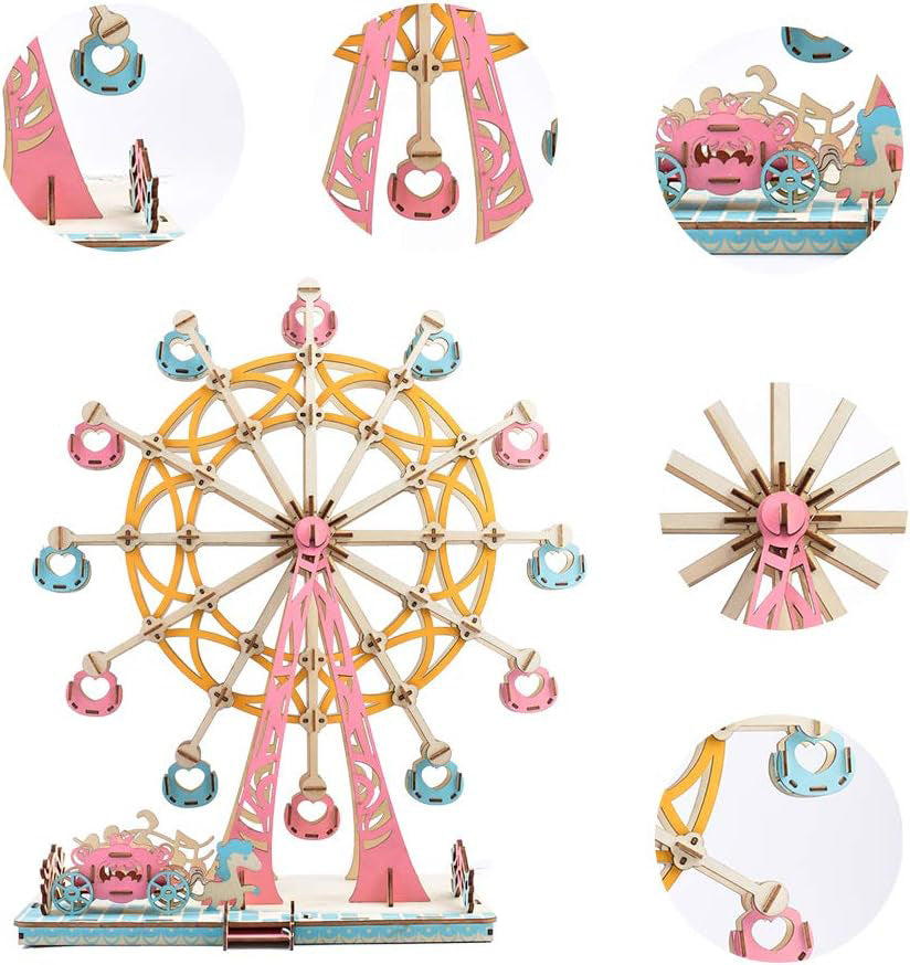 Woodcraft 3d Puzzle Noria Pastel