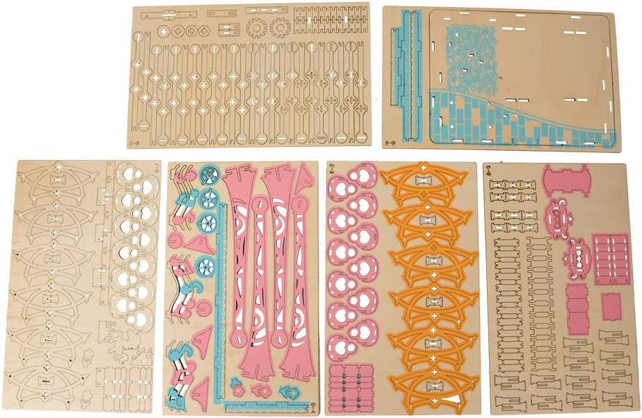 Woodcraft 3d Puzzle Noria Pastel