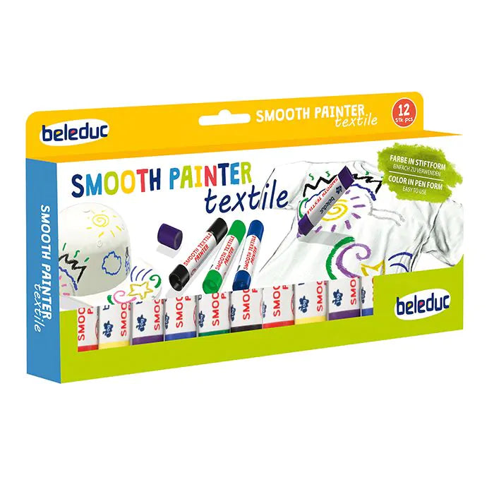 Beleduc Set Of 12 Smooth Textile Painter