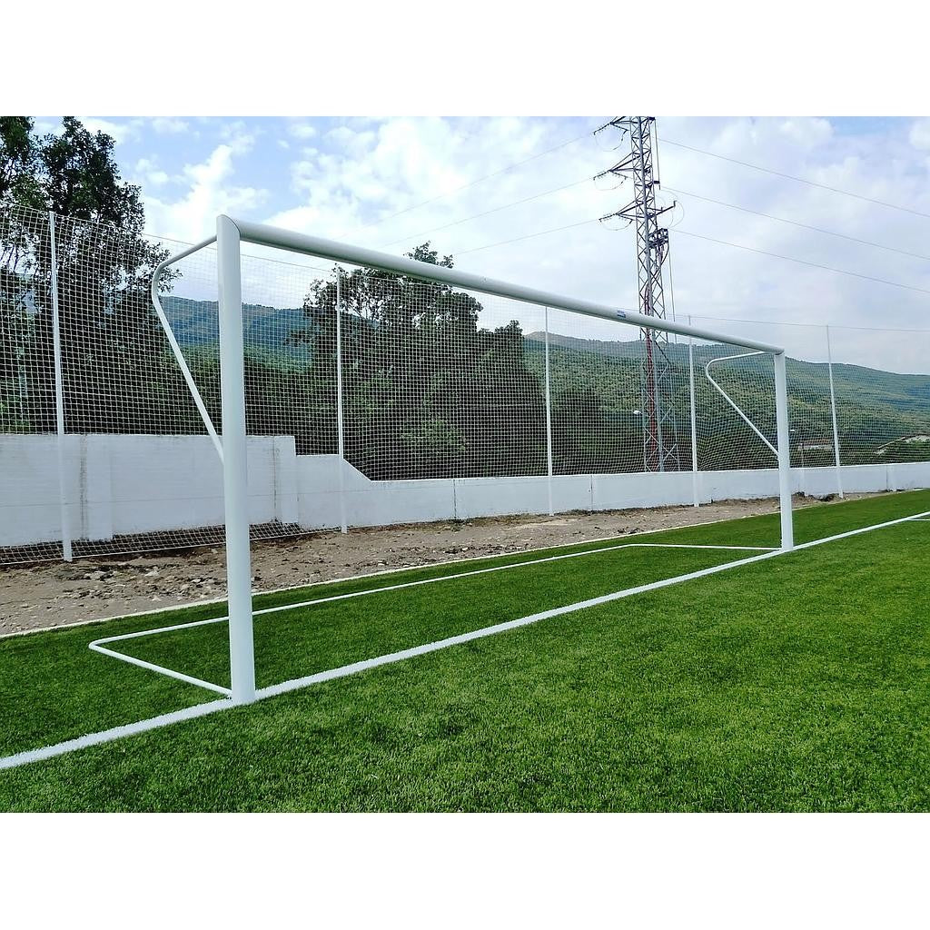 Pair Of Fixed Aluminium Goals For Soccer 11 120x100 Mm