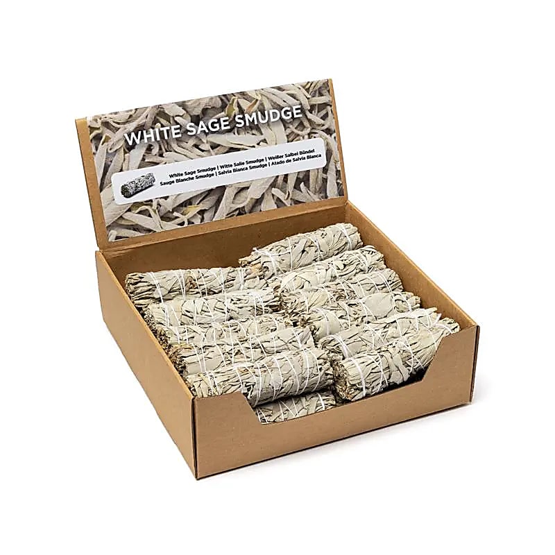 White Sage Smudge S Per 24 In Display - ±30–40 G; ±11×3 Cm