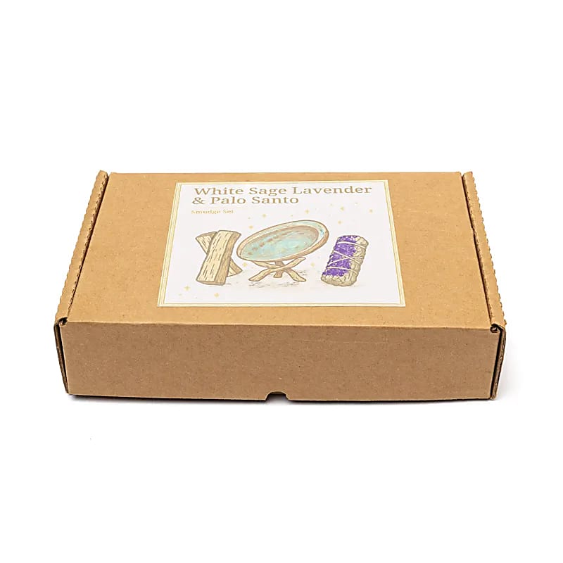 Smudgesæt hvid salvie lavendel & Palo Santo - 19,5×12,5×4 cm