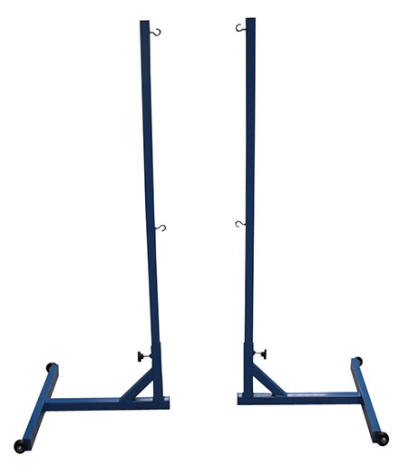 Set Of Movable Badminton Poles With Weights And Wheels