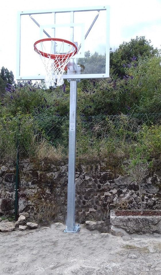 Set Gegalvaniseerde Minibasketbal Hoop Baskets Met 114 Mm Buis Vast Met Ankerbasis - Zonder Scoreborden Of Hoepels