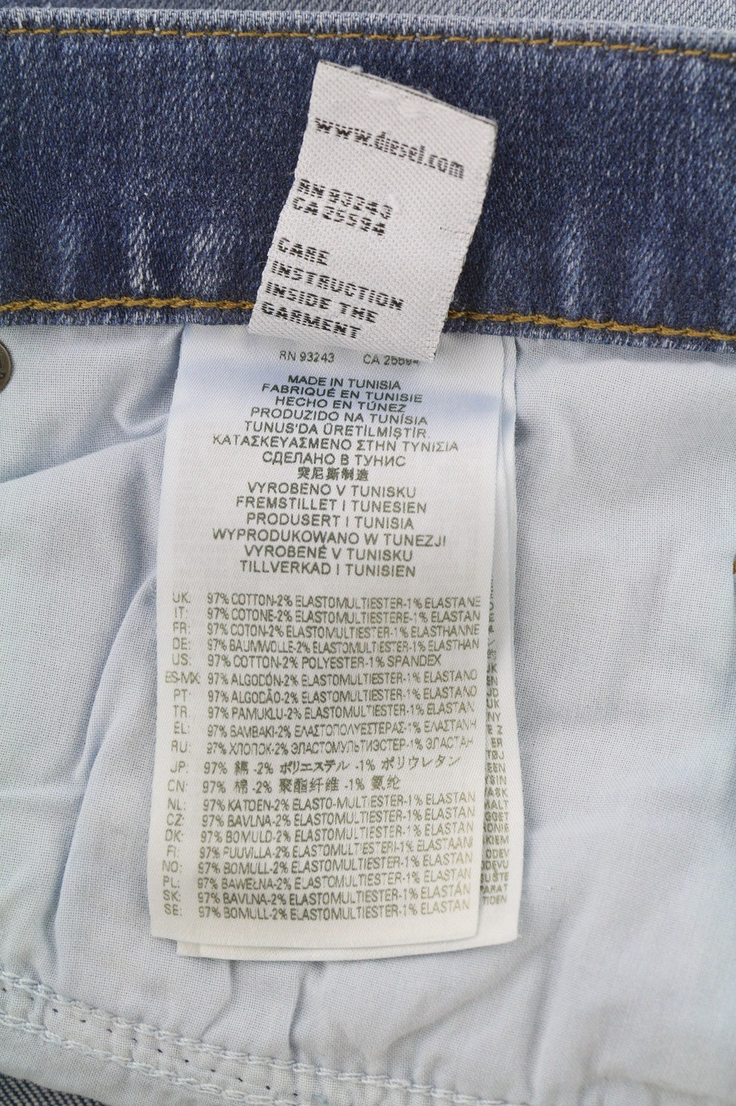 Diesel D-mihtry 009nf Jeans da uomo blu dritto elasticizzato con bottoni