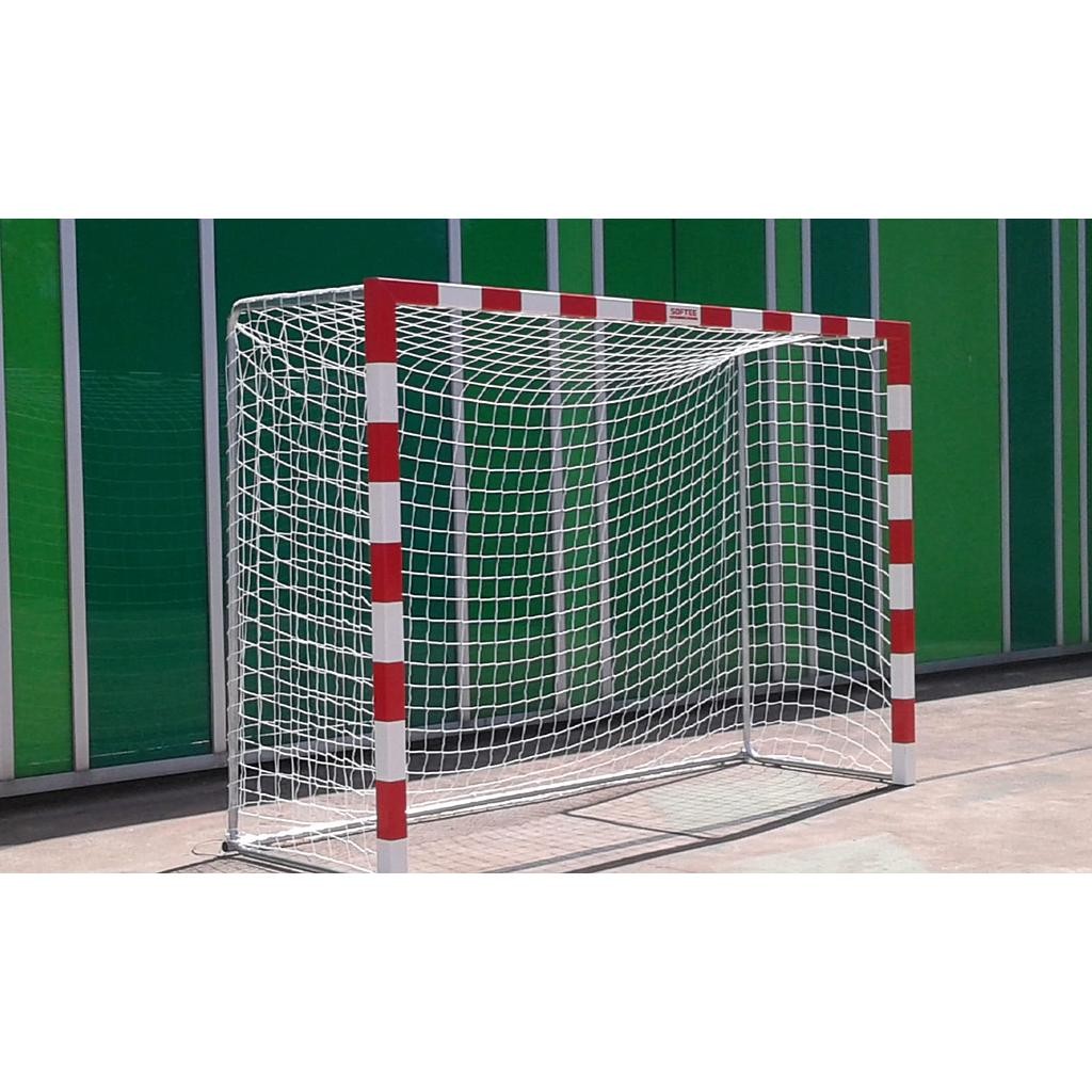 Set Porte Mobili Per Pallamano-Calcetto In Alluminio 80x80mm Con Base In Tubo Tondo