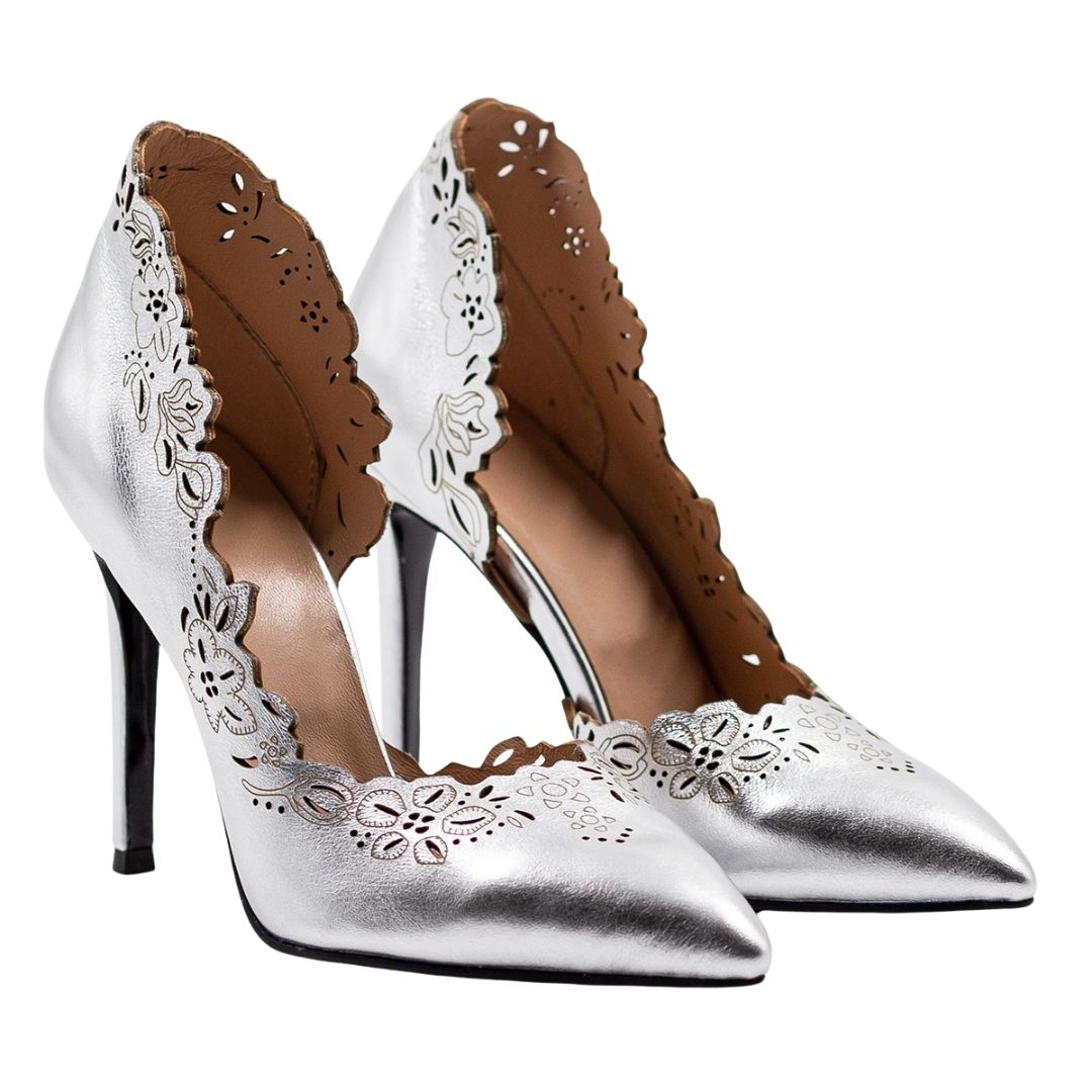 Zapatos Zellini Piel Verdadera Plata Negro