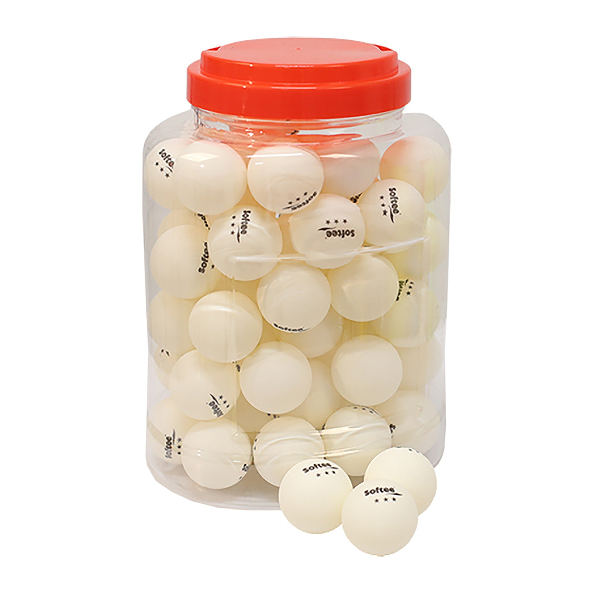 Jar 60 Balls Ping Pong Softee 40mm Naranja