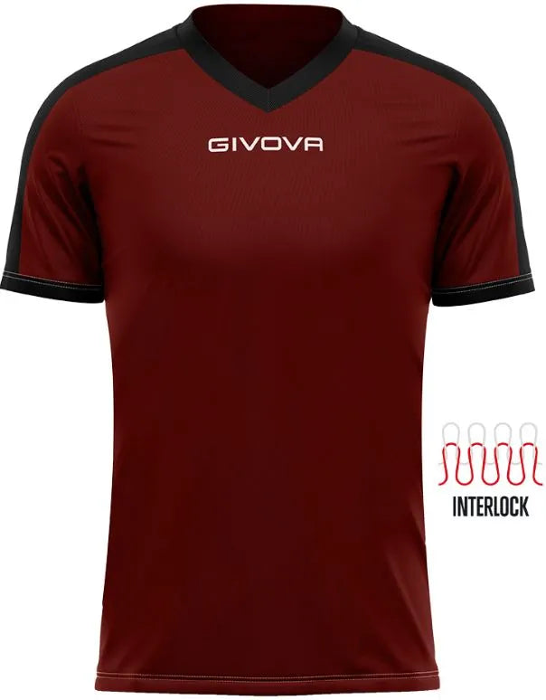 Sportpóló Givova Revolution Burgundy-black Wine