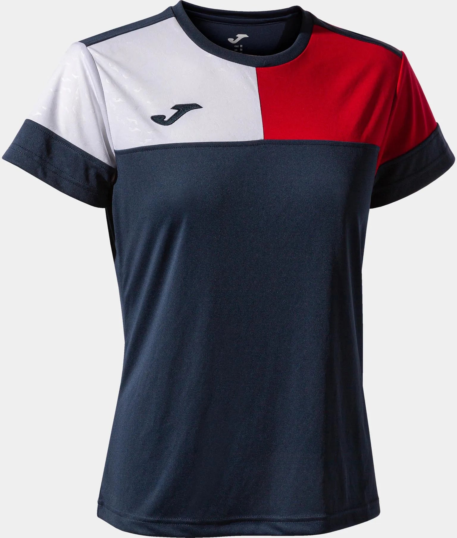 Camiseta feminina joma camiseta manga azul marinho vermelho l