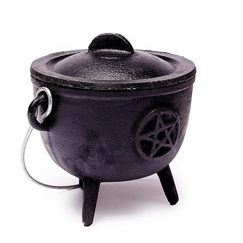 Chaudron Pentacle en fonte - 1080 G ; 12x9,5 cm