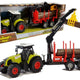 Tractor And Forest Trailer With Wood
