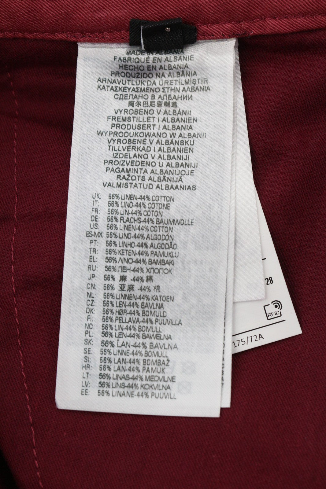 Diesel P-giulia Dámske Trousersburgundy Linen Cargo Wide Fit Rrp300