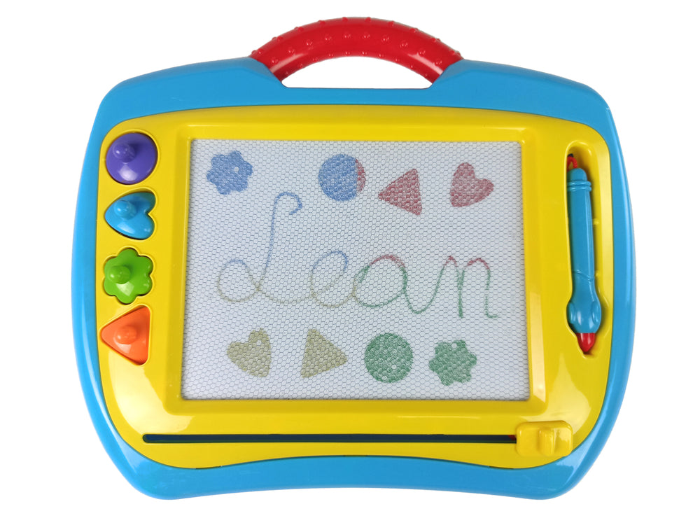 Set Of 2 Magnetic Table With Stamps Blue And Yellow