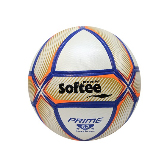 Futsal Ball Softee Prime Hybrid Blanco/Azul/Naranja/Oro