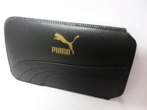 Skórzane etui na telefon Puma w kolorze czarnym