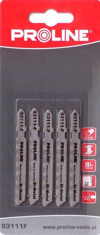 Paquete De 5 Hojas De Sierra Bimetálicas 50 X 75 Mm 21tpi 1.2 Mm B Proline