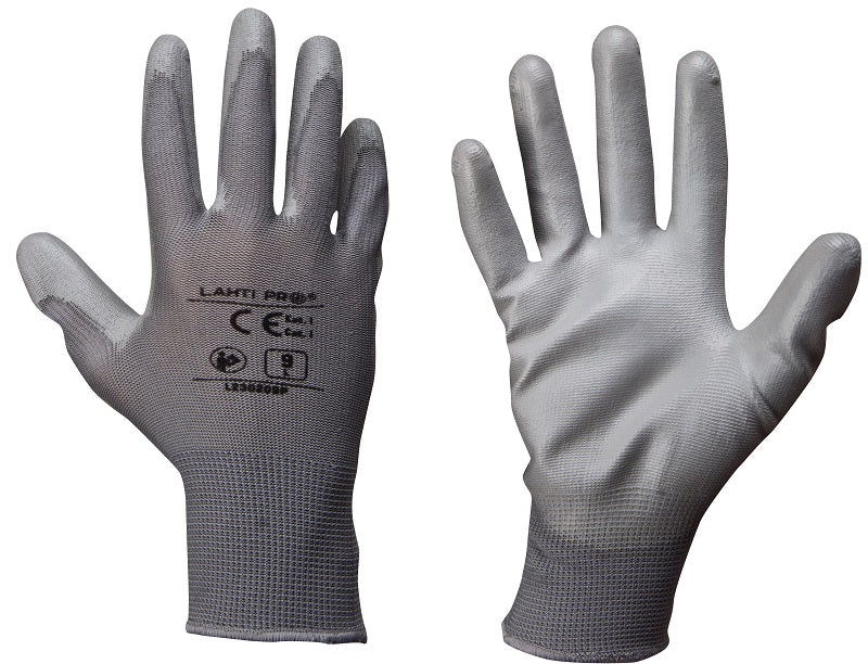 Gloves Pu Grey L230210p 12 Pairs 10  Ce Lahti