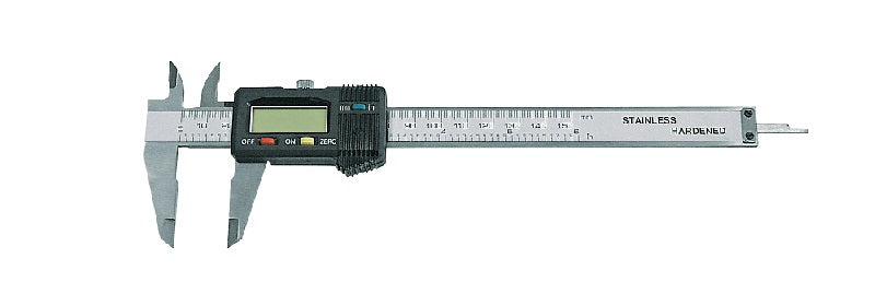 Digitální posuvné měřítko Verinier 150mm0 02 Mm. Offon Zero Mm Inch Swiche. Nerez. Dodáváno se dvěma bateriemi - jedna náhradní.
