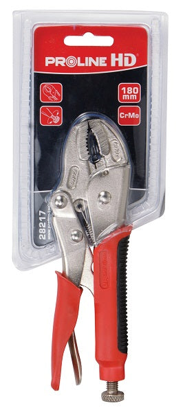 Locking Pliers 180 Mm Round Jaws Rubberized Grip Proline