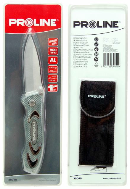 Nóż składany z etui do przechowywania przy pasku 11,5 cm 8 cm ostrze 100g Proline