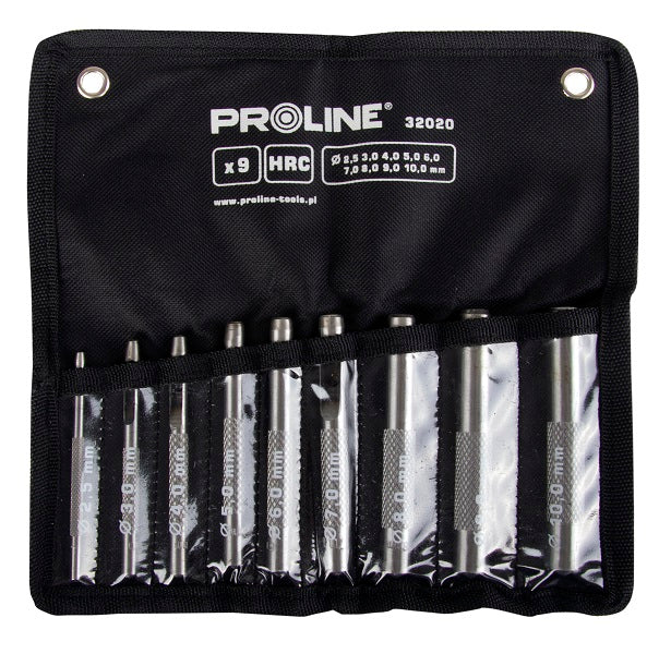 Leather Hole Punch Set 9pcs 2.5-10 Mm Hrc Proline