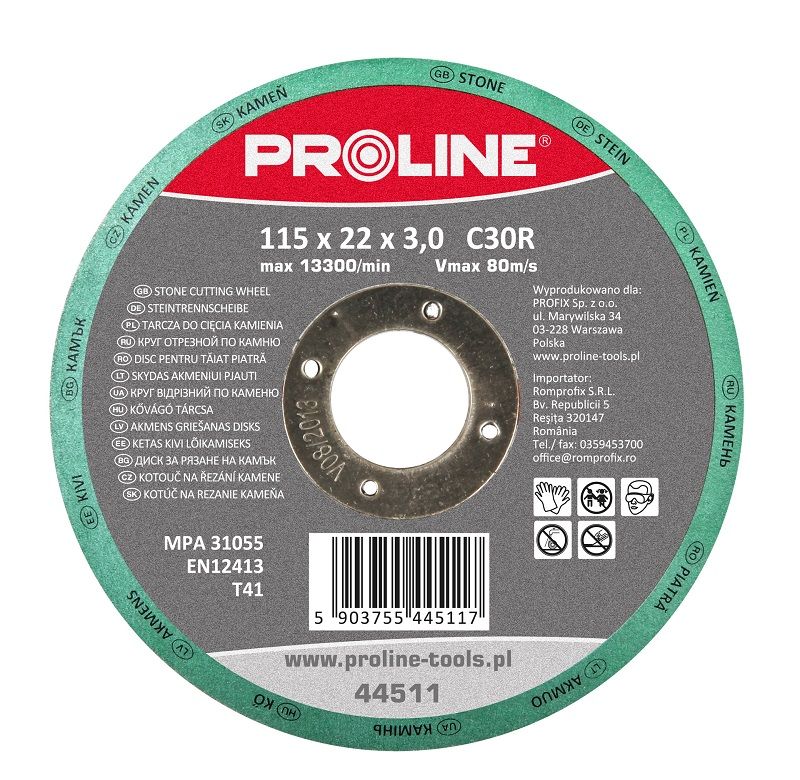 Řezný kotouč na kámen 125 Mm X 3,0 Mm X 22 Mm C30s Proline