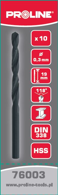 Fresa Elicoidale Hss 3,6 Mm 10 Pz Proline