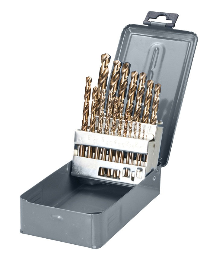 Set di punte elicoidali Hss da 19 pezzi Hss Din338 (1-10,0 mm) Proline