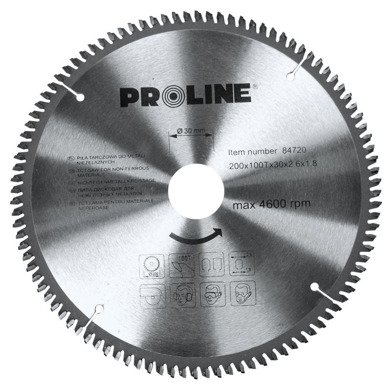 Circular Saw 200 Mm 100 Teeth 30 Mm For Non-ferrous Metals Proline