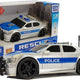 Battery Operated Police Car 1:20 Lights And Sounds Strung Silver