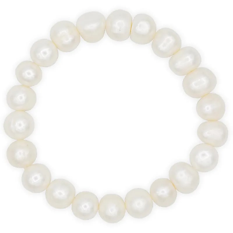 Bracelet Perles De Pomme De Terre Blanches - ±0,8cm Paquet De 2 Pcs