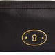 Дамски портфейл Fossil Wmns Leather Wallet Vri Zip Clutch черен