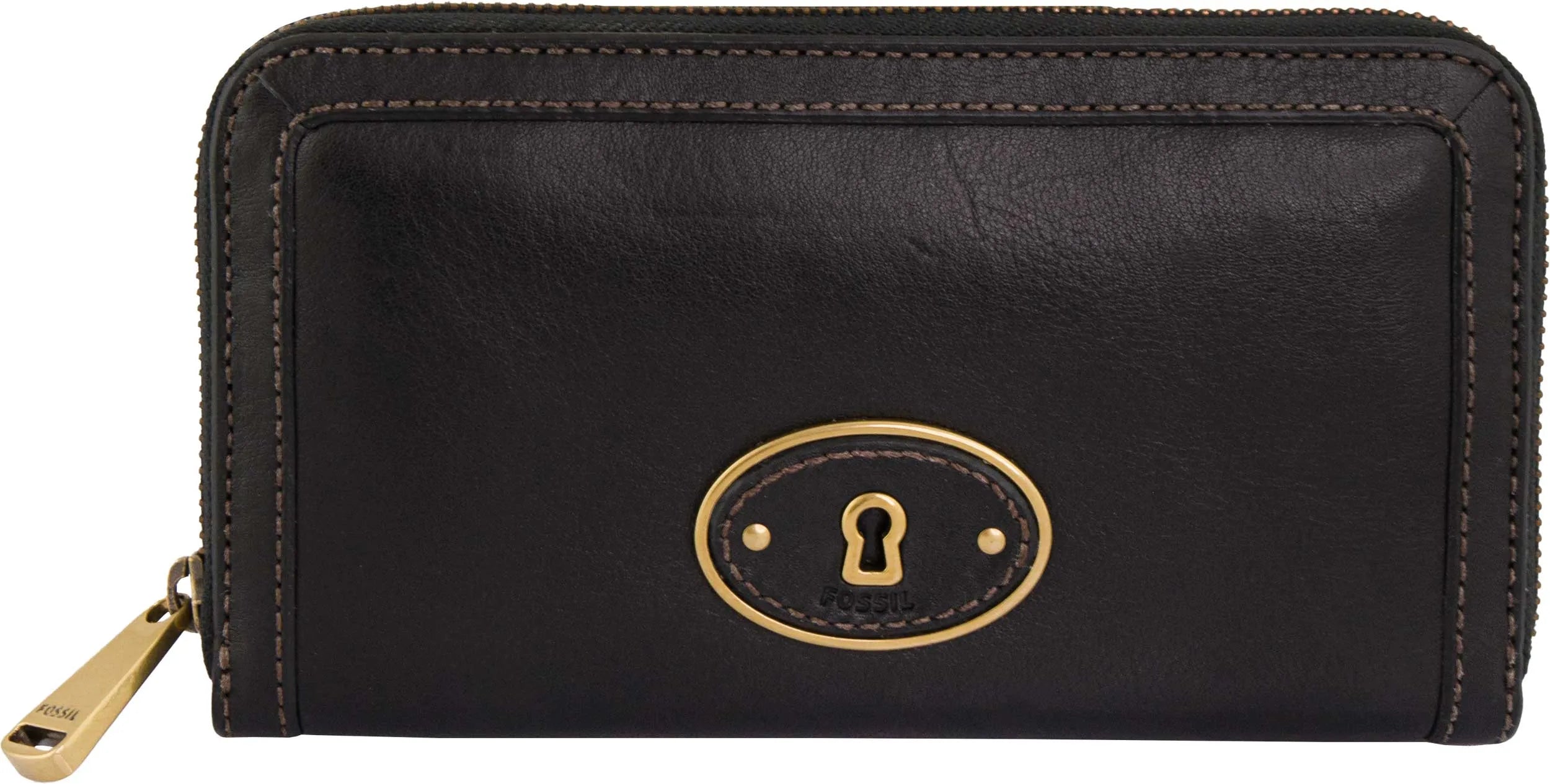 Dámská peněženka Fossil Wmns Leather Wallet Vri Zip Clutch Black