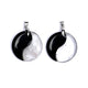 Pingente Yin Yang Obsidiana/Cristal de Rocha - pacote de 2 peças - 3 cm
