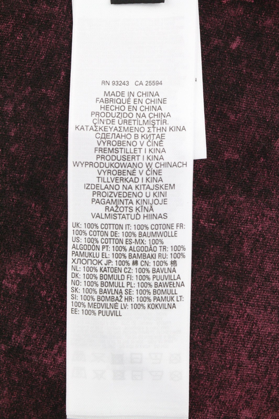 Muinchille Gearr Faded Díosal T-reg-e4 Criú T-léine Burgúine na mBan Rrp125